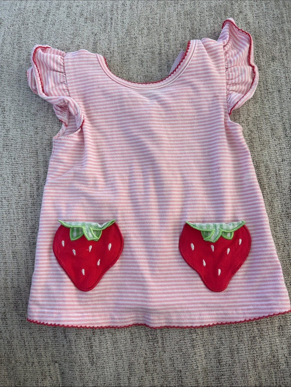 Stitchy Fish Strawberry striped top